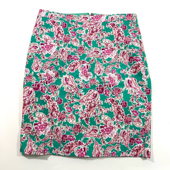 New J Crew Factory Printer Pencil Skirt Size 10 Floral - Picture 1 of 7